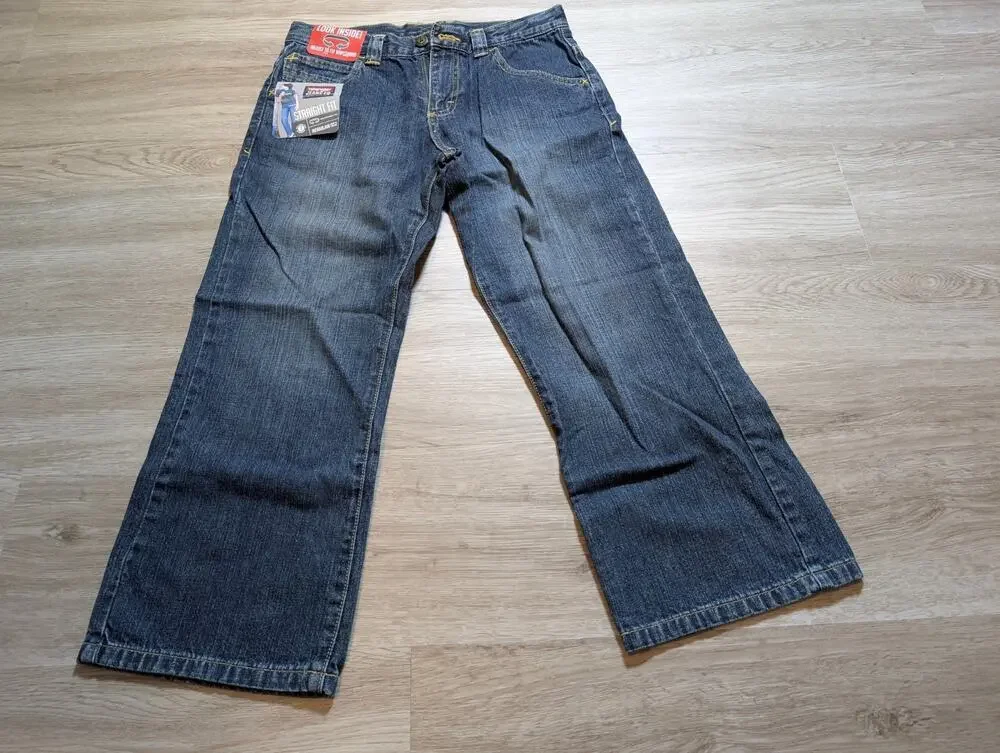 Wrangler Boys 10 Husky Straight Fit Blue Jeans Adjustable Waist 100% Cotton NWT